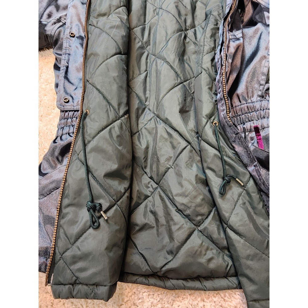 VINTAGE Pro Gear 90s Winter Ski Jacket Satin Nylon Womens Size Medium Jade Green - Picture 13 of 16
